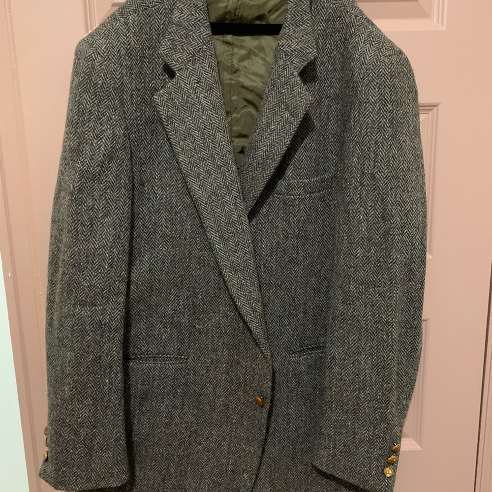 Gray Herringbone Blazer
